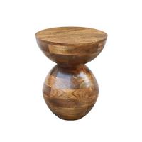 BEISTELLTISCH TERRACINA, Mango Massivholz, Ø 35 x 42 cm - Braun, Mangoholz/Holz (35/35/42cm) - KADIMA DESIGN