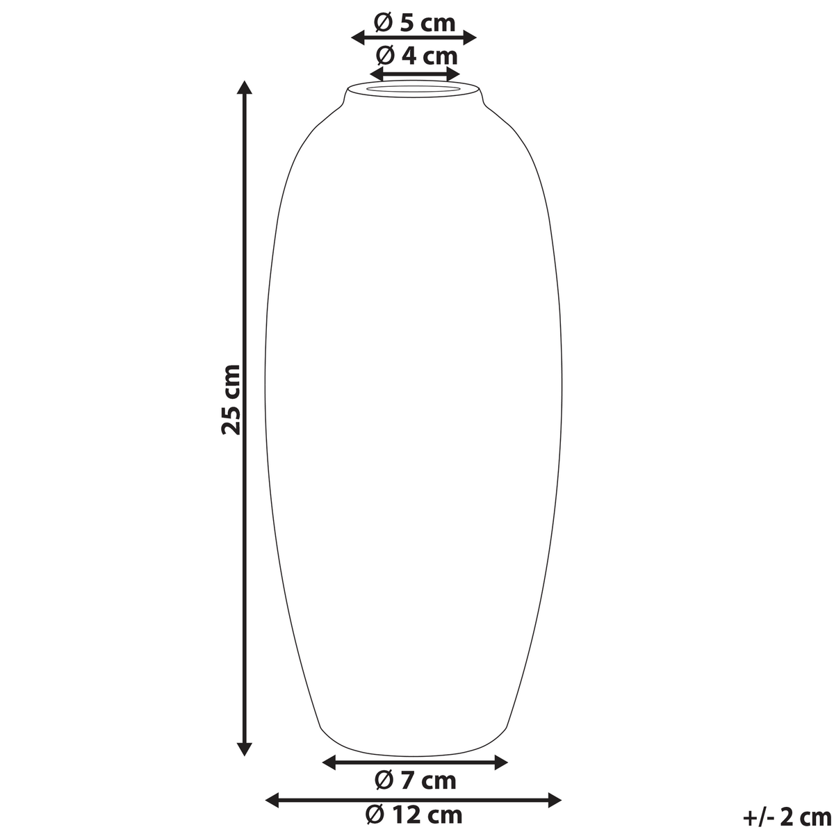 BLUMENVASE Steinzeug weiß Mutilene - Weiß, Keramik (25cm) - Beliani
