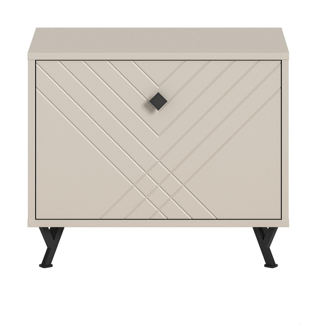 GARDEROBENBANK Sand matt 60 cm, Sitzbank mit Soft-Close - Sandfarben/Beige, Holzwerkstoff/Metall (60/50/35cm) - Inn.Furn