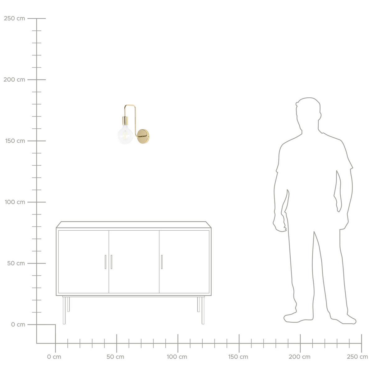 WANDLEUCHTE Savena 23/23/32 cm - Goldfarben, Metall (23/32/23cm) - Beliani