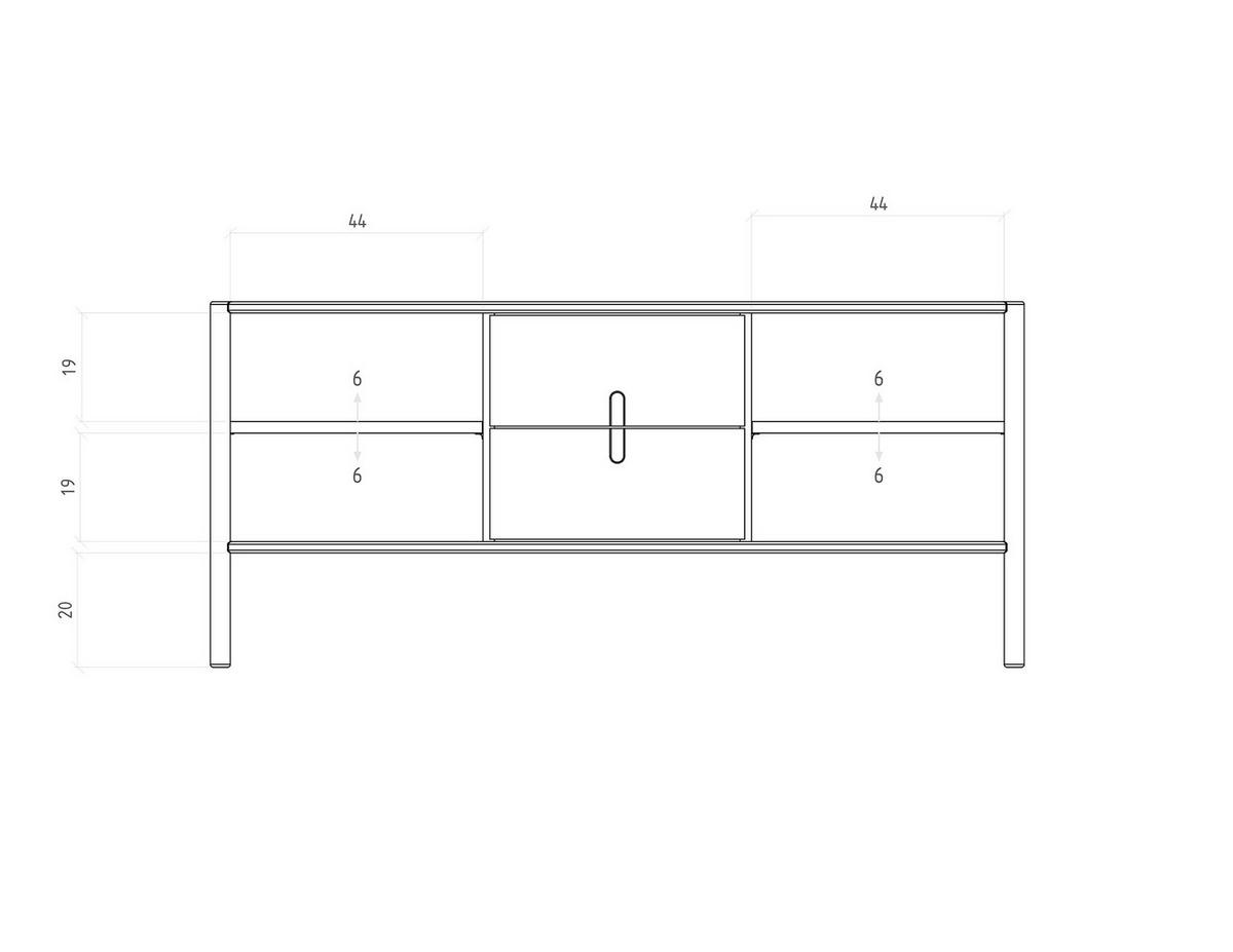 KOMMODE INA Wildeiche - Alteiche, Holz (142/64/46cm) - byoak