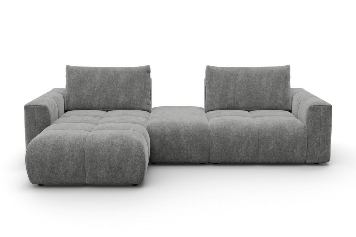 ECKSOFA VERONA 4-Sitzer LINKS, Grau - Schwarz/Grau, Holz/Textil (282/173cm) - Courtois Laville