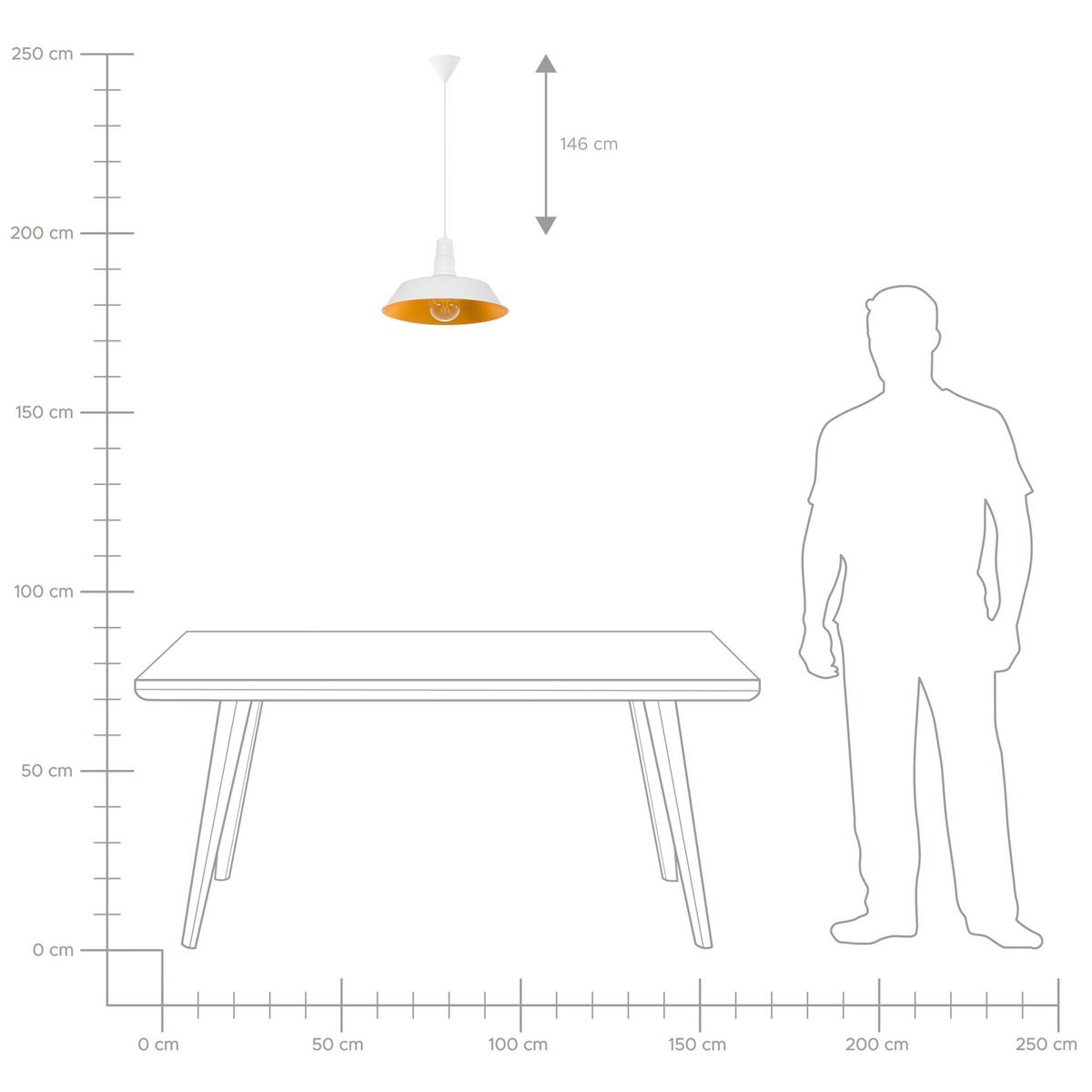 HÄNGELEUCHTE Bayou 46/46/177 cm - Weiß, Metall (46/46/177cm) - Beliani