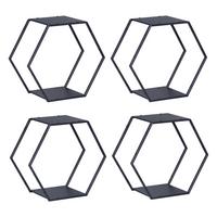 REGAL-SET 4 TLG. Tand - Schwarz, Metall (37/32/18.5cm) - [en.casa]