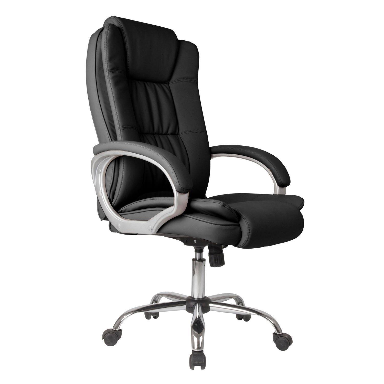 DREHSTUHL Karen Schwarz - Schwarz, Fell (68/110/72cm) - VS Venta-stock
