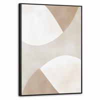 LEINWAND Bilder mit Rahmen - Braun - Japandi - Abstrakt - 70x100 - Sandfarben, Textil (70/100cm) - MuchoWow