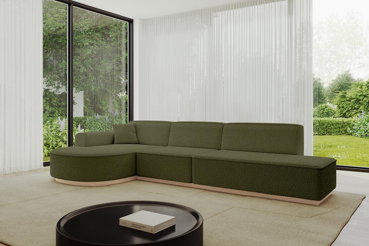ECKSOFA Ottomane Links ARRIO-L2 - 328x171x83 cm Grün - Grün, Holzwerkstoff/Textil (328/171cm) - ALTDECOR
