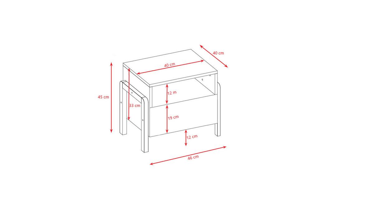 KINDER-NACHTTISCH Victor Weiß 45/46/40 - Weiß, Holzwerkstoff (45/46/40cm) - RAUMHIRSCH FURNITURE