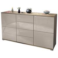 SIDEBOARD Rova Sandgrau Hochglanz - Sandfarben, Holzwerkstoff (138.5/75.5/35cm) - Vladon