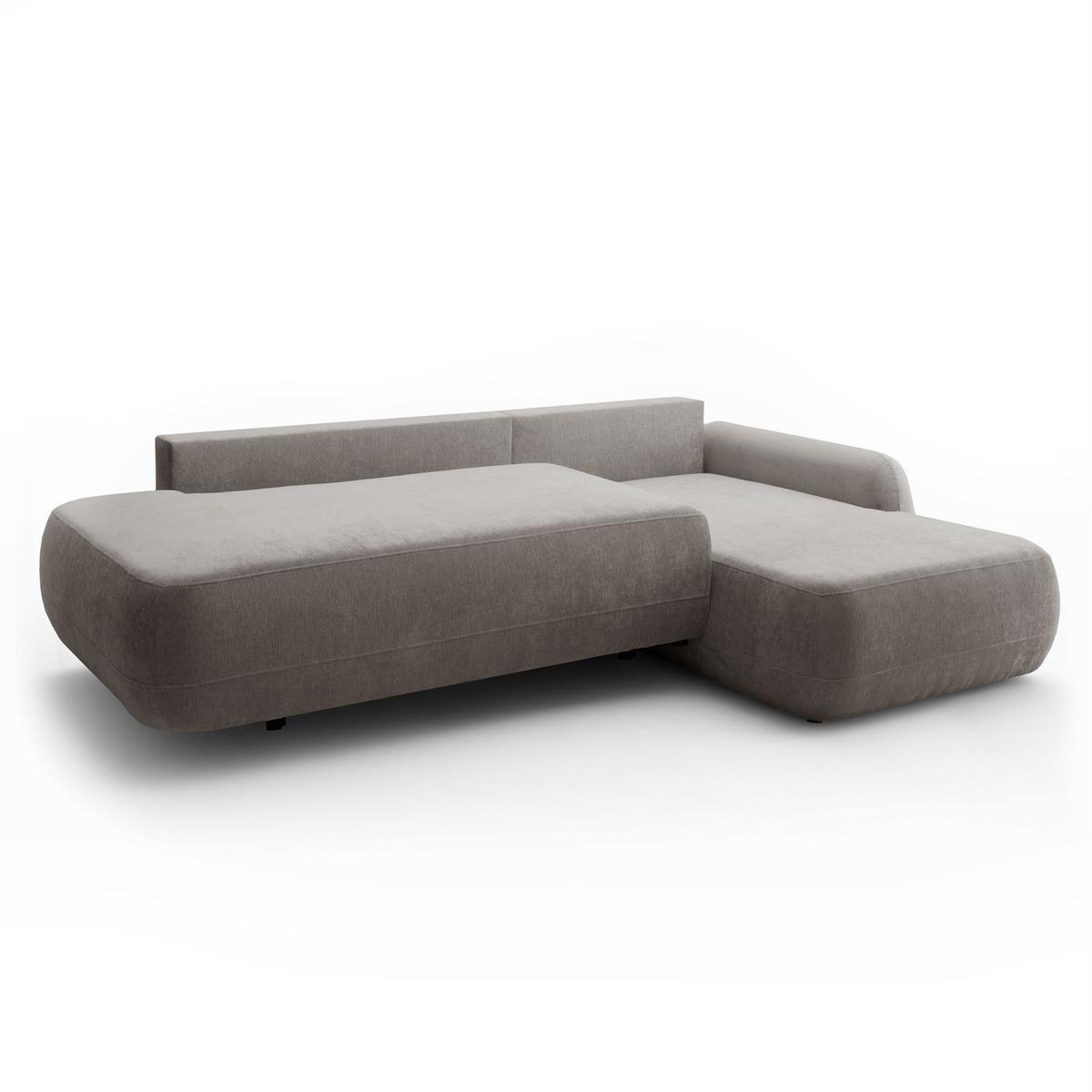 ECKSOFA GOYA mit Schlaffunktion und Bettkasten, Rechte, Perfect Harmony 85 - Hellgrau, Textil (302/184cm) - Lookway