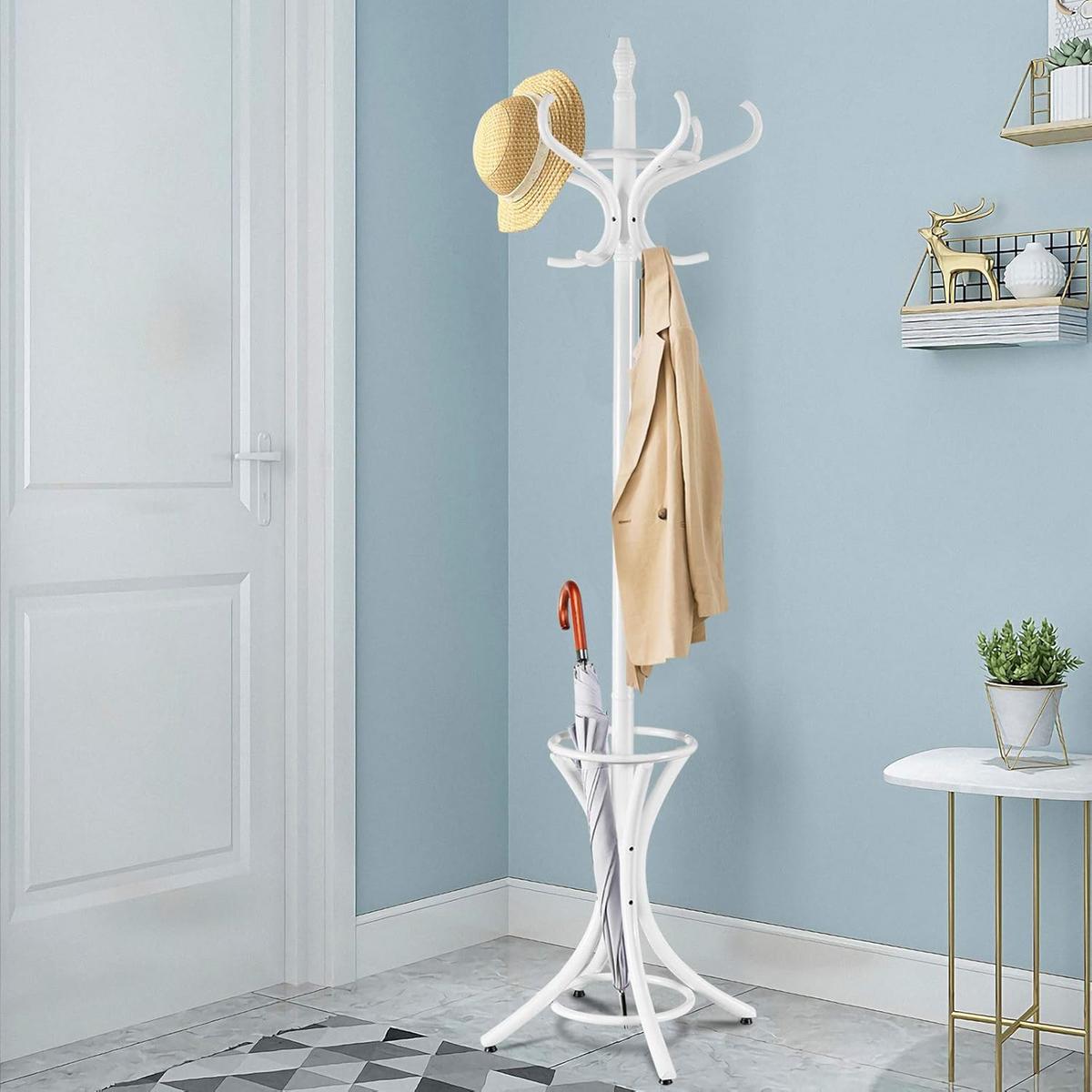 GARDEROBENSTÄNDER 184cm Weiß - Weiß, Holz (51/184/51cm) - COSTWAY