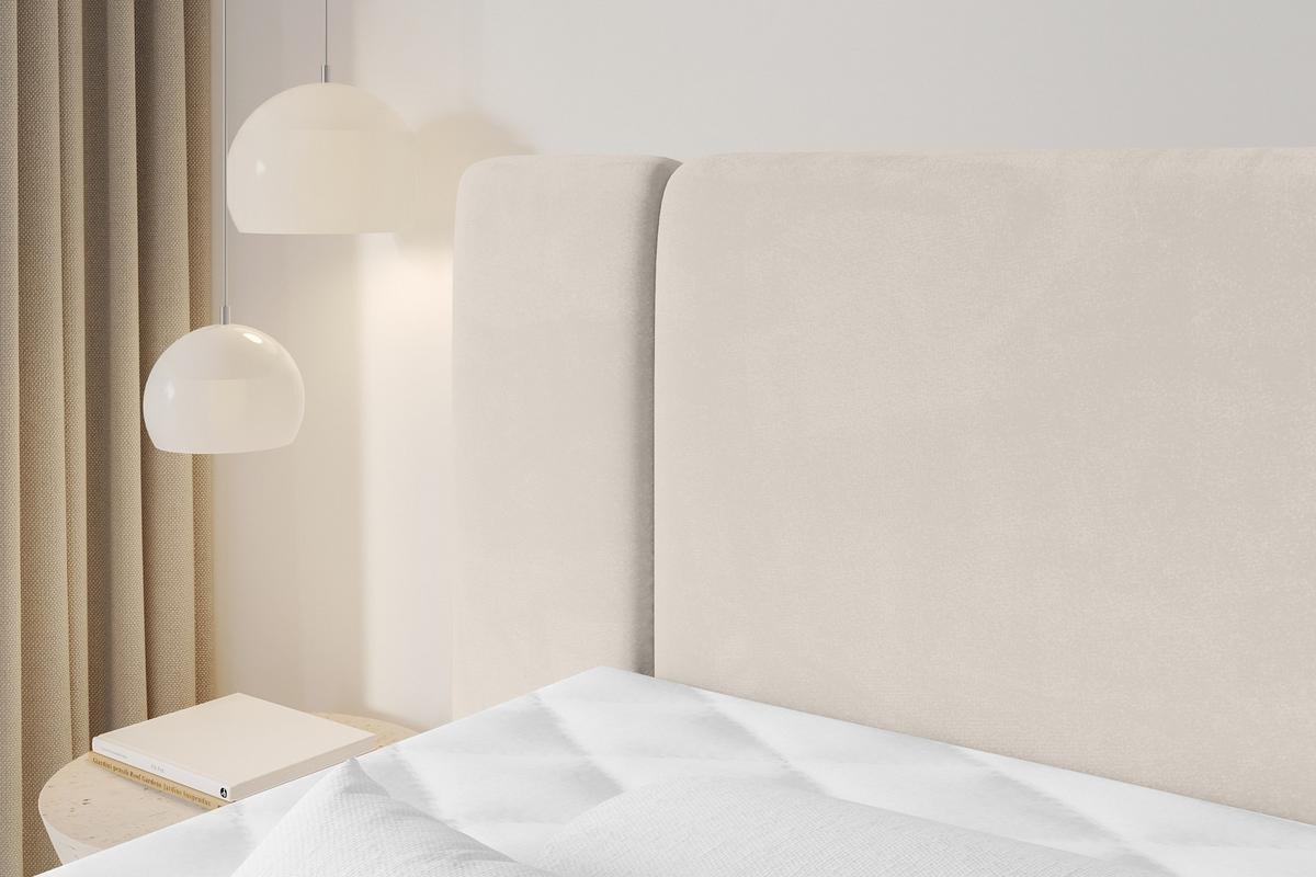 BOXSPRINGBETT mit Matratze H3/H4 - EVON KING - 180x200 cm Beige - Beige, Holzwerkstoff (180/200cm) - ALTDECOR