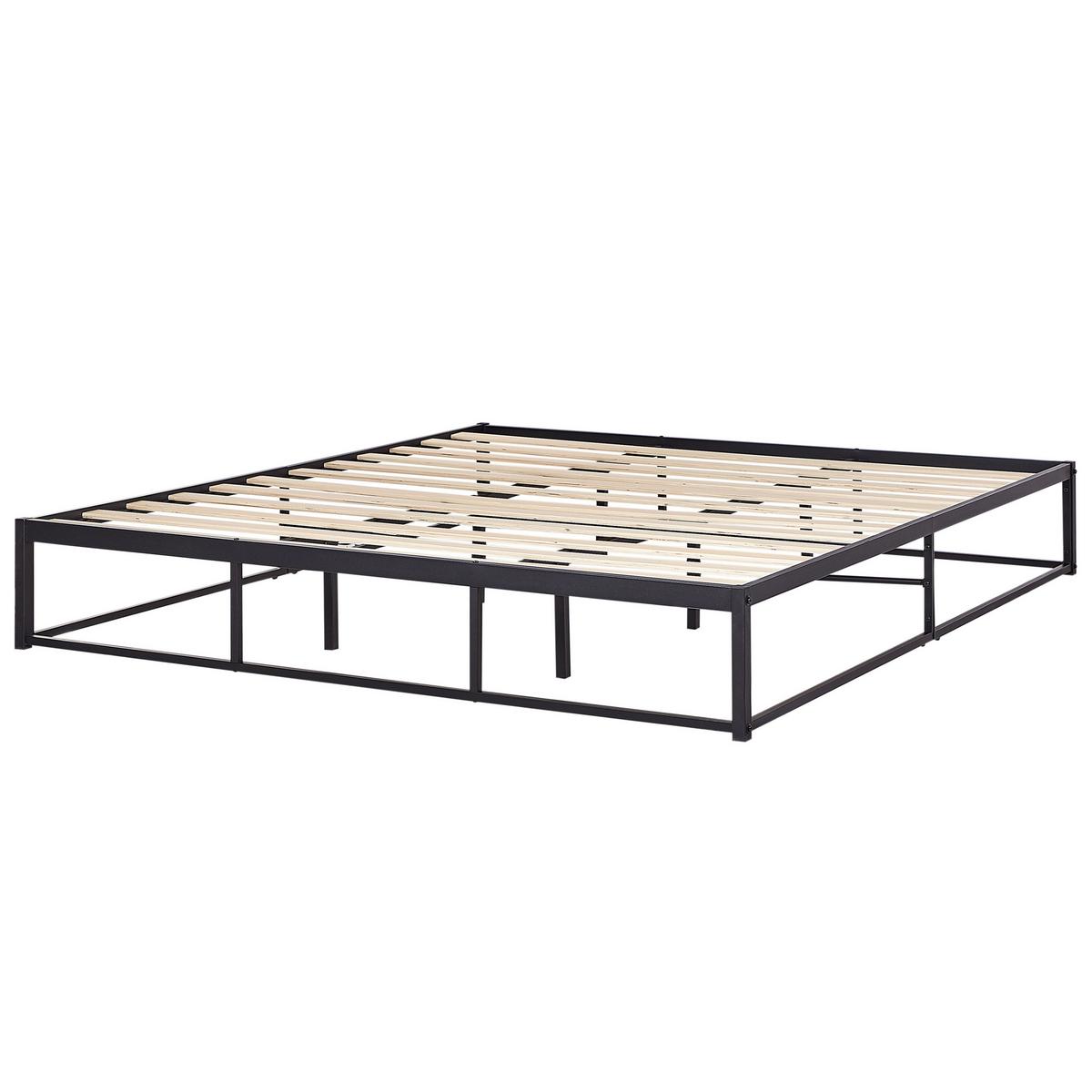 BETT mit Lattenrost 180x200 cm Schwarz Viry - Schwarz, Metall (180/200cm) - Beliani