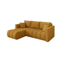 ECKSOFA mit Schlaffunktion Ottomane Links GARD-L 226x146x85 Senfgelb Cord - Dunkelgelb/Schwarz, Holzwerkstoff/Kunststoff (226/146cm) - ALTDECOR