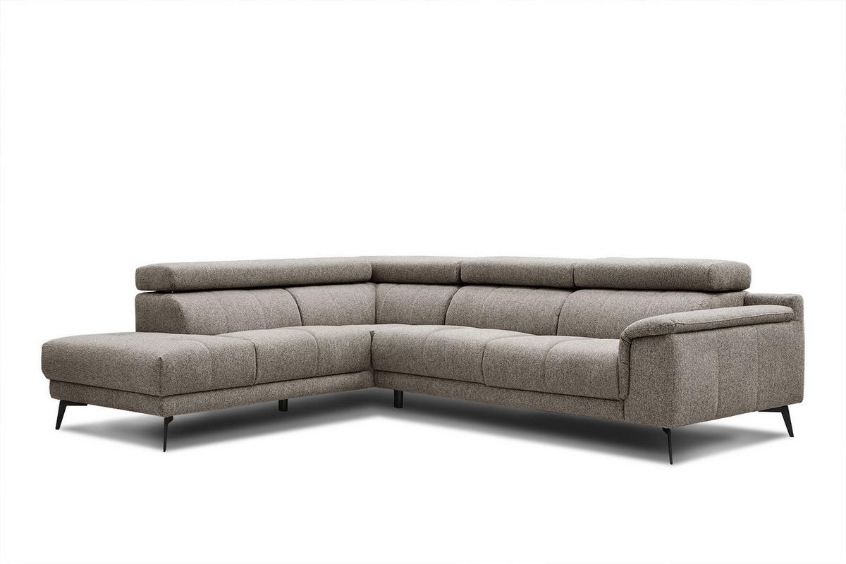 ECKSOFA FIERO 5-Sitzer, taupe - Taupe/Schwarz, Holzwerkstoff/Textil (158/269cm) - Wozimo