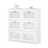 SCHUHSCHRANK Weiß - Weiß, Holzwerkstoff (115/112/30cm) - SoBuy