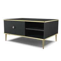 COUCHTISCH Schwarz, Gold 90/43/60 - Schwarz, Holzwerkstoff (60/90/43cm) - RAUMHIRSCH FURNITURE