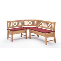 ECKBANK Deborah 204 x 224 x 87 Massivholz Buche lackiert/Weinrot - Buchefarben/Rot, Holz (204/224cm) - 58aufmkessel