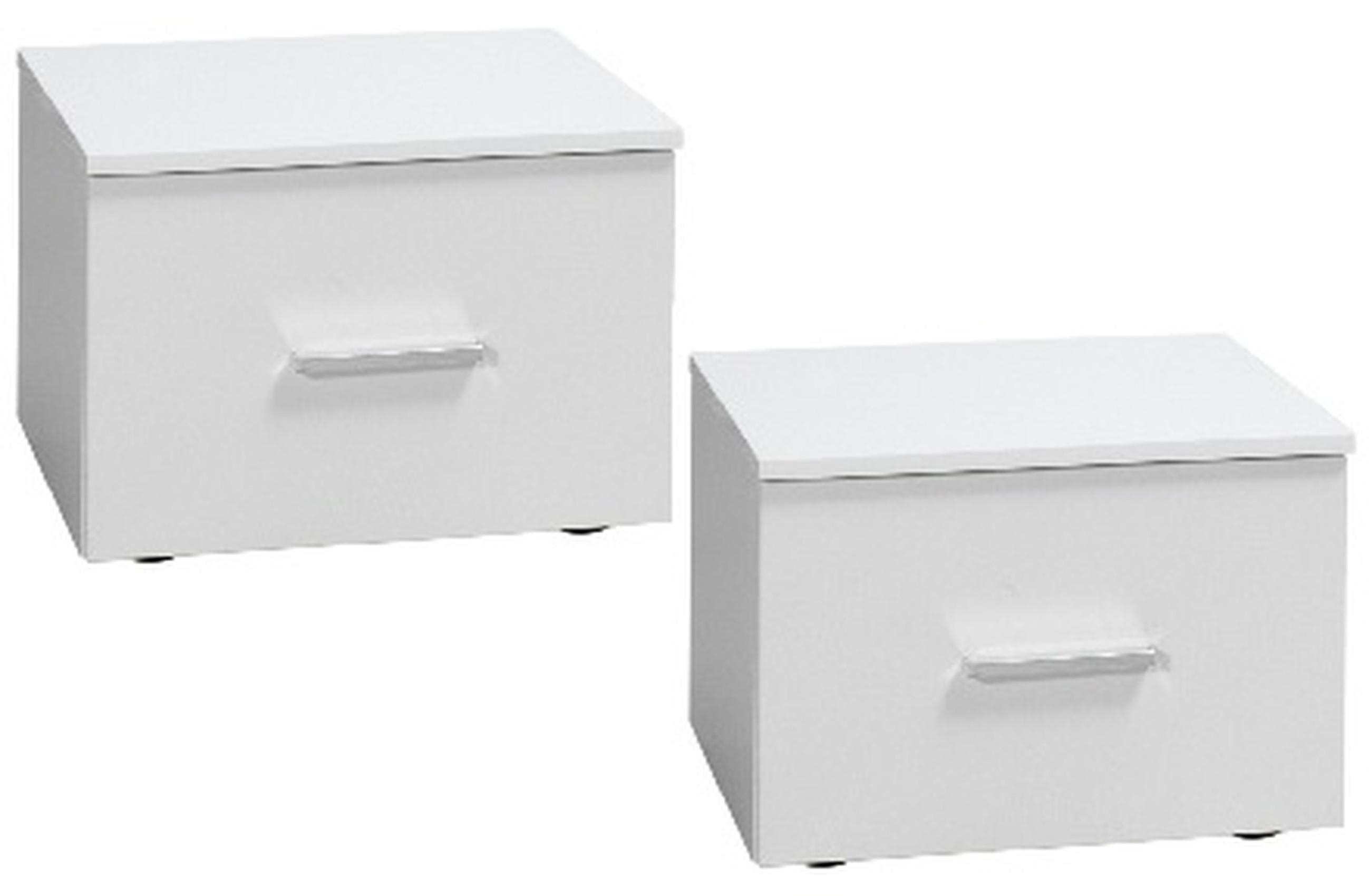NACHTTISCH Weiß Hochglanz 47/35/41 - Weiß Hochglanz, Holzwerkstoff (47/35/41cm) - RAUMHIRSCH FURNITURE