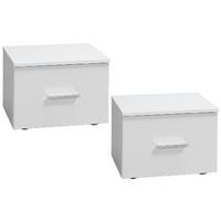 NACHTTISCH Weiß Hochglanz 47/35/41 - Weiß Hochglanz, Holzwerkstoff (47/35/41cm) - RAUMHIRSCH FURNITURE