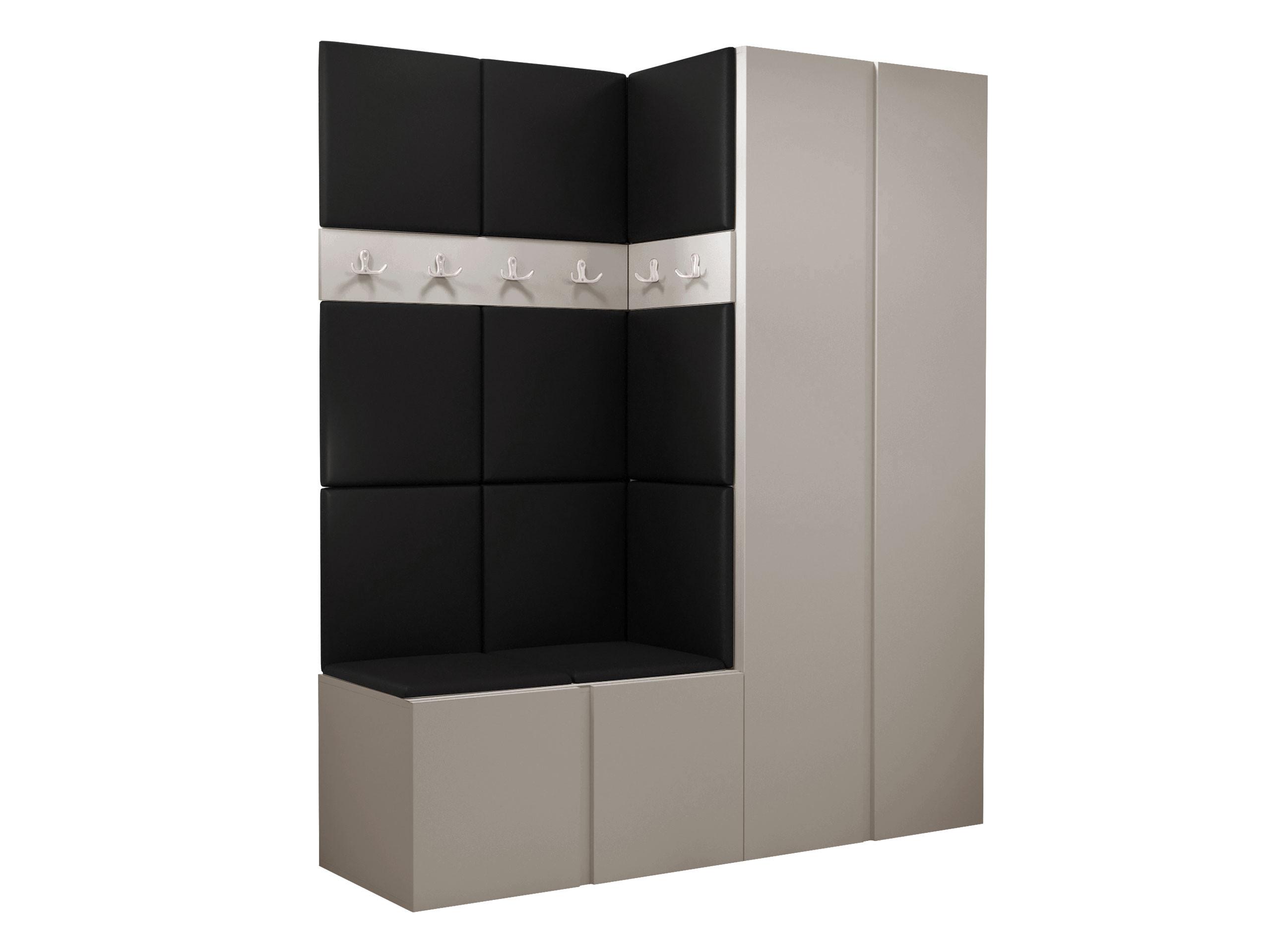 GARDEROBEN-SET Orion III - Kaschmir/Schwarz, Holzwerkstoff/Kunststoff (158/186/46cm) - MIRJAN24