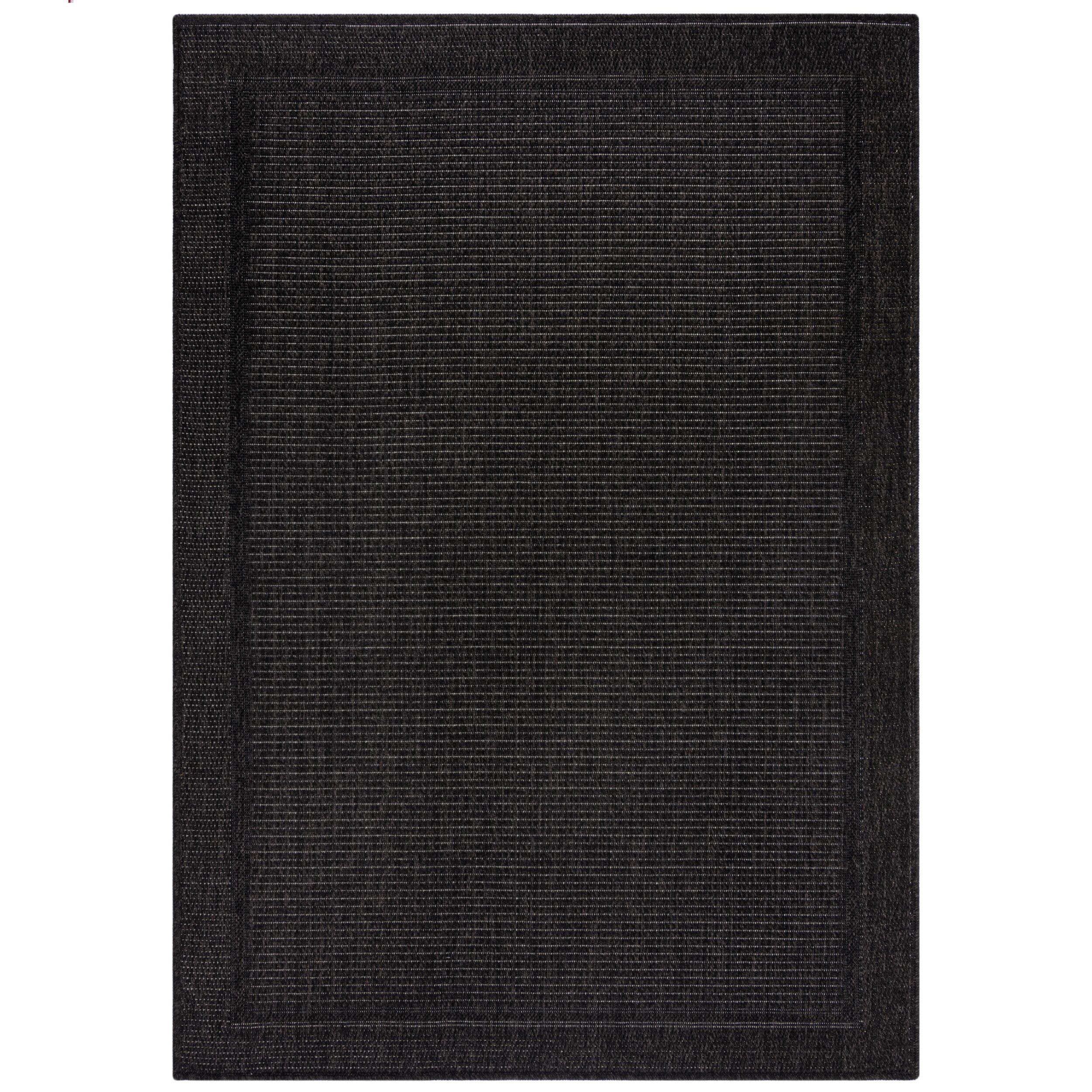 OUTDOORTEPPICH Waschbar USK, mit Bordüre, Schwarz, 133 x 170 cm - Schwarz, Textil (133/170cm) - KADIMA DESIGN