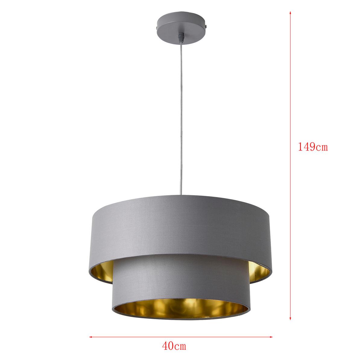 HÄNGELEUCHTE Lopar - Grau, Metall (40/40/149cm) - lux.pro
