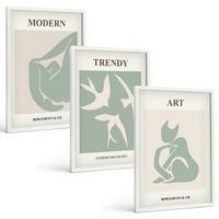 BILDER SET 3er Set - 40x60 cm Weißer Rahmen - Matisse abstrakte Figuren - Weiß, Kunststoff (40/60cm) - TULUP