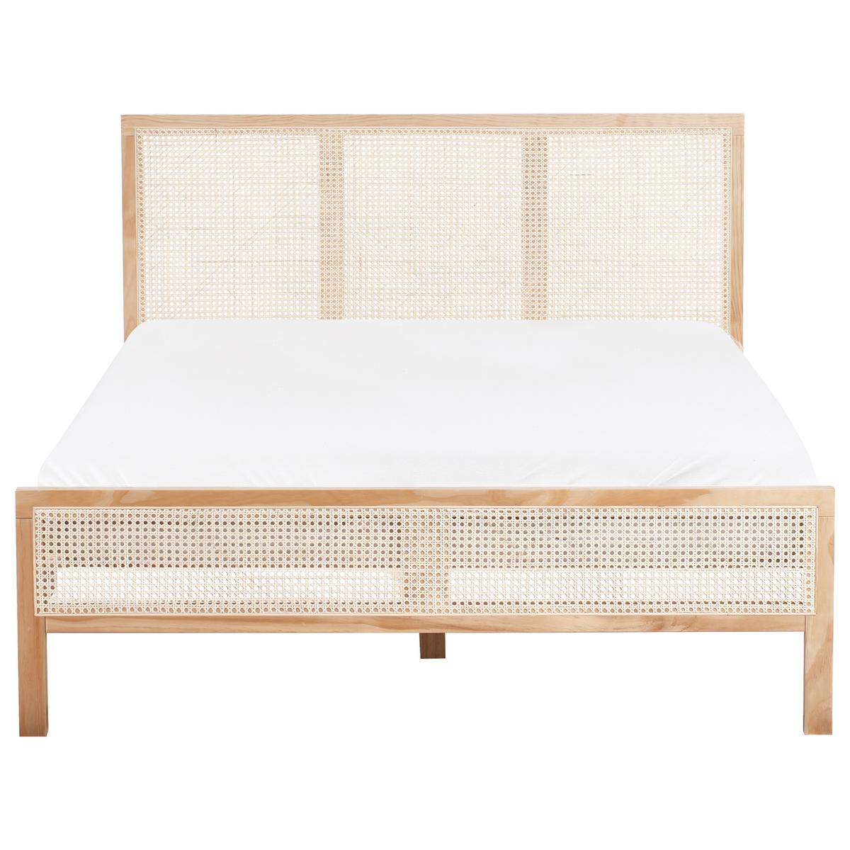 BETT mit Lattenrost 140/200 cm Kiefernholz Hellbraun Salernas - Hellbraun, Holz (140/200cm) - Beliani