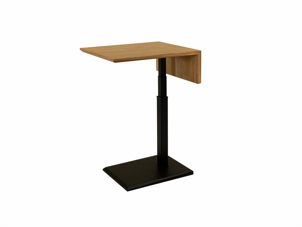 BEISTELLTISCH höhenverstellbar Codi 55x57x47 Furnier Schwarz/Wildeiche - Wildeiche/Schwarz, Glas (55/47/47cm) - 58aufmkessel