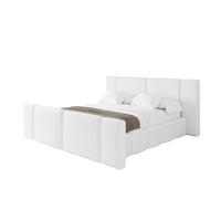 POLSTERBETT mit Bettkasten, Fußteil und Lattenrost, Bett mit Matratze H3/H4 - NILO-Z 140x200 Weiß - Weiß Hochglanz, Holzwerkstoff/Textil (140/200cm) - ALTDECOR