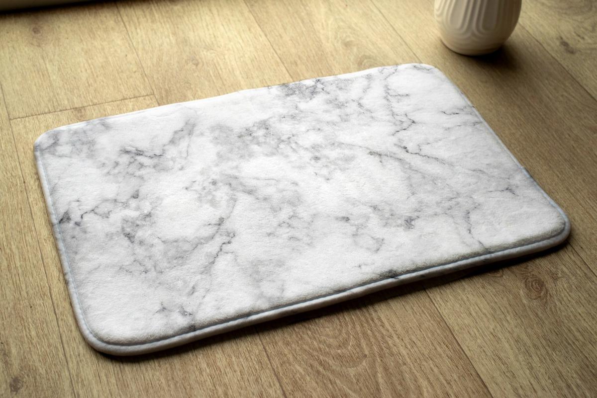 BADTEPPICH 75x45 cm Weißer Marmor - Weiß, Textil (75/45cm) - TULUP