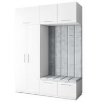 GARDEROBENSCHRANK REMA 180/240/60 cm Modern Weiß - Hellgrau/Weiß, Holzwerkstoff (180/240/60cm) - MASSENO