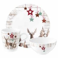 FRÜHSTÜCKS-SET Life Christmas weiß-braun 18-tlg. - Weiß/Braun, Keramik (2/2/2cm) - Seltmann Weiden