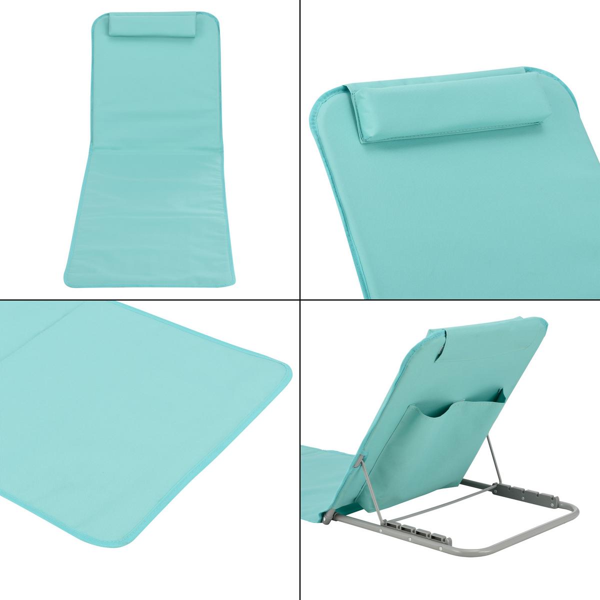 STRANDMATTEN-SET 2 TLG. Donostia - Türkis, Textil/Metall (143/44/48cm) - [en.casa]