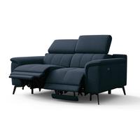 RELAXSOFA FIERO 2-Sitzer mit 2 Relaxfunktionen, dunkelblau - Schwarz/Dunkelblau, Holzwerkstoff/Textil (170/82/103cm) - Wozimo