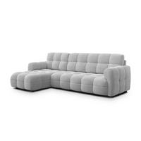 ECKSOFA MELLOW 4-Sitzer, hellgrau - Hellgrau/Schwarz, Holz/Textil (262/156cm) - Wozimo