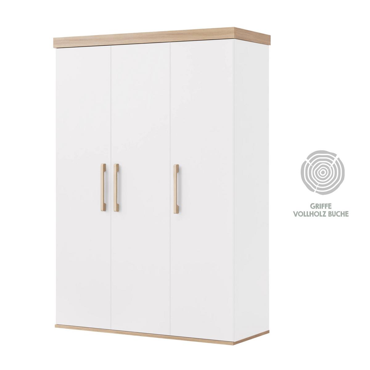 BABYZIMMER-SET Jimmy 3-teilig - Weiß, Holzwerkstoff (138/195/53cm) - Roba