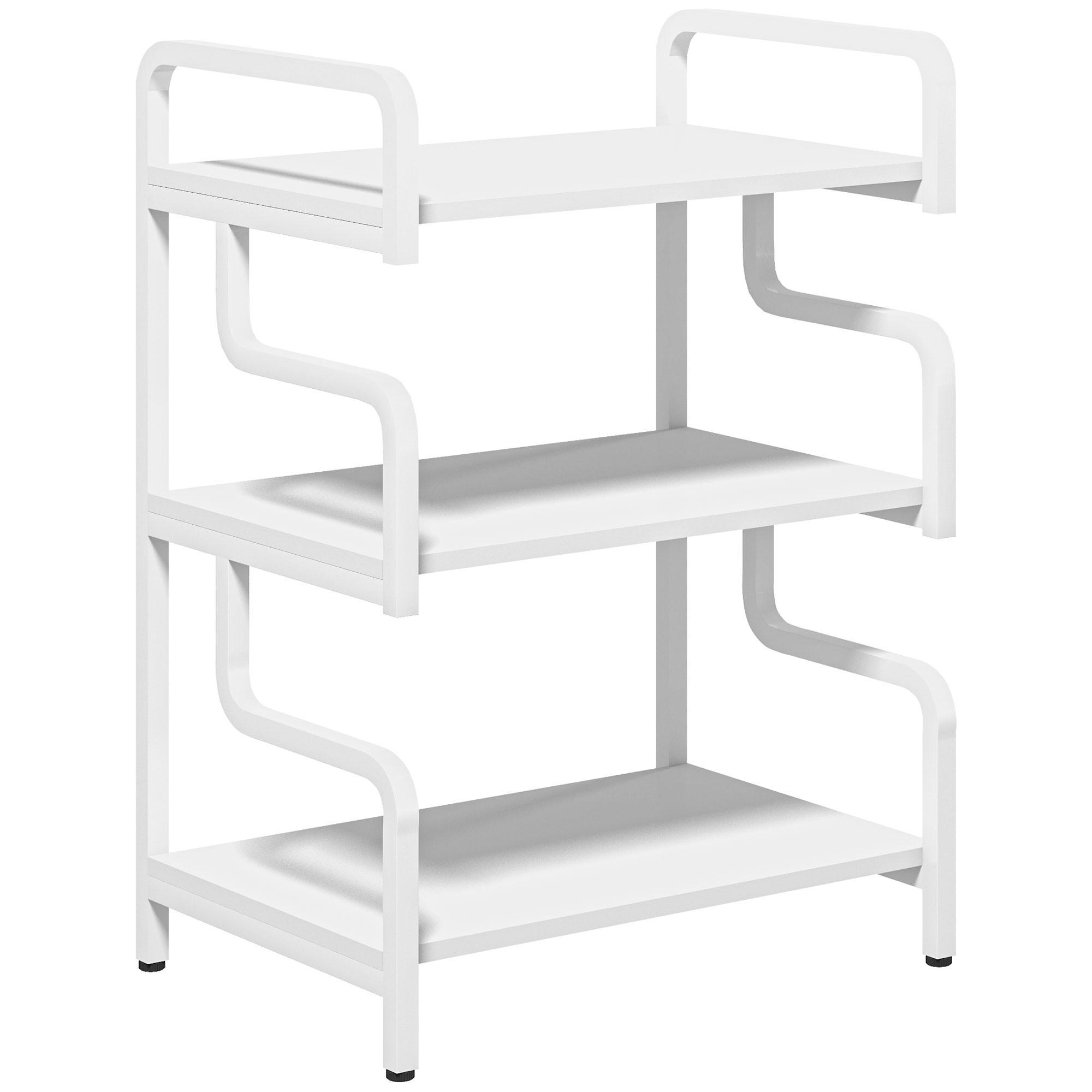 DRUCKERSTÄNDER Spanplatte Stahl Weiß - Weiß, Holzwerkstoff/Metall (55/40/77cm) - HOMCOM