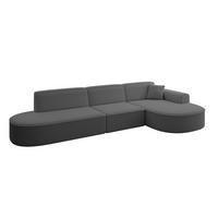 ECKSOFA Ottomane Rechts MARI-L2 - 328x171x79 cm Grau Bouclé - Schwarz/Grau, Holzwerkstoff/Kunststoff (171/328cm) - ALTDECOR