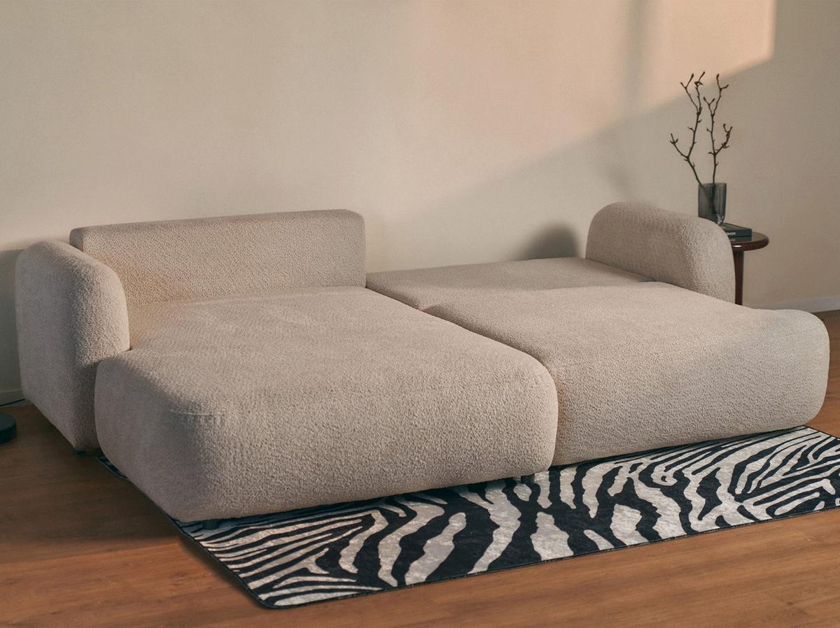 ECKSOFA Tvoya Beigegrau Bouclé - Taupe/Schwarz, Kunststoff/Textil (267/175cm) - Selsey