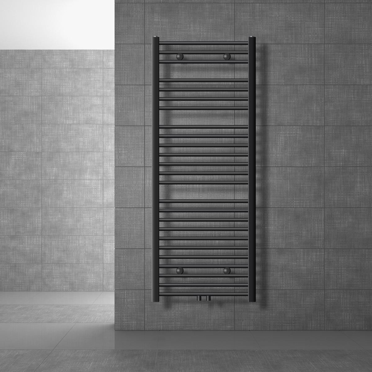 BADHEIZKÖRPER Sahara 600x1500 mm Anthrazit gerade mit Mittelanschluss - Anthrazit, Metall (60/150/3cm) - LuxeBath