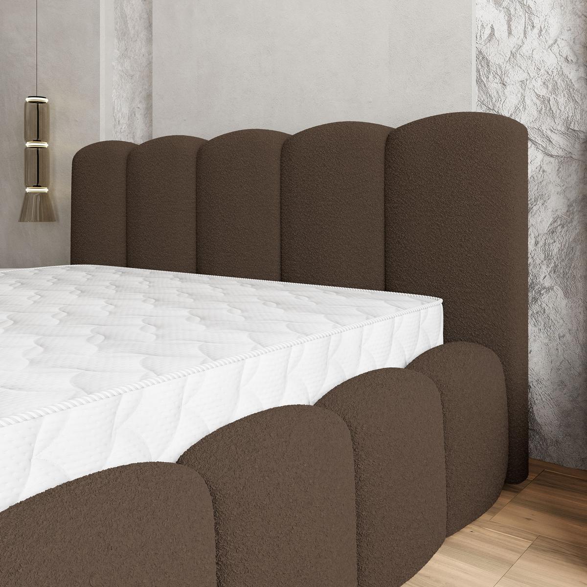 POLSTERBETT FALINA 160x200 cm mit Bettkästen - Braun - Braun, Holz (160/200cm) - MASSENO