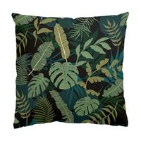 KISSENBEZUG Dschungel Blätter auf Schwarz 40/40 cm - Grün, Textil (40/40cm) - Bilderwelten