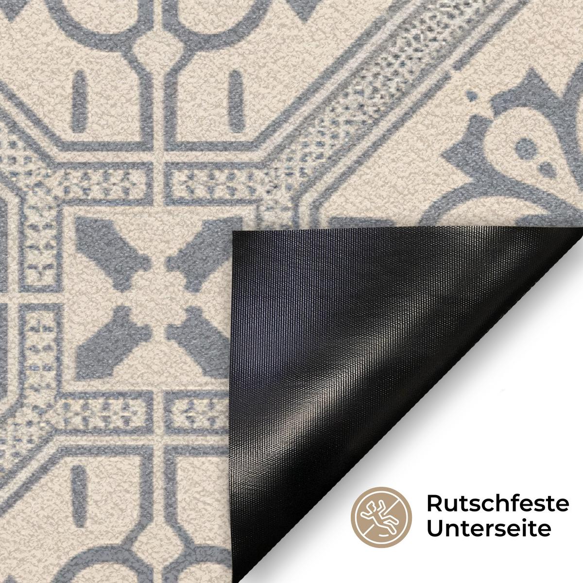 FUSSMATTE Willkommen - Klassisch - Grau Flurteppich 90x60 cm - Beige, Kunststoff (90/0.4cm) - MuchoWow