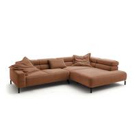 ECKSOFA DELIA Braun Cord - Schwarz/Braun, Textil/Metall (312/219cm) - KAWOLA