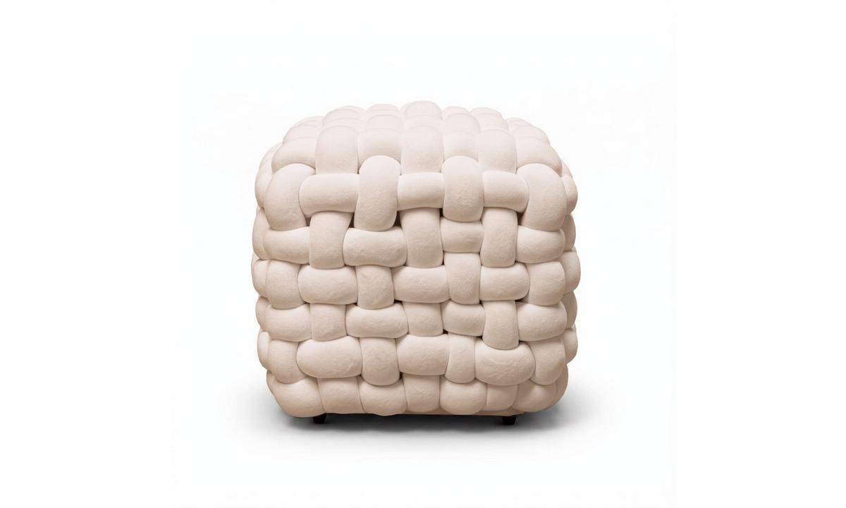 HOCKER ELIO 40/40/40 cm Beige - Beige, Textil (40/40/40cm) - Lookway