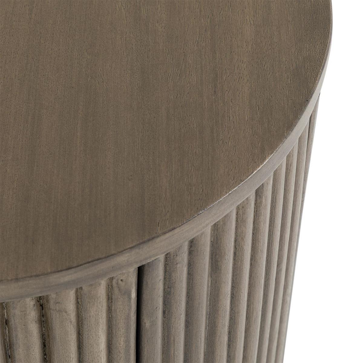 NACHTTISCH FLUTED grau - Grau, Metall (40/52/40cm) - IDIMEX