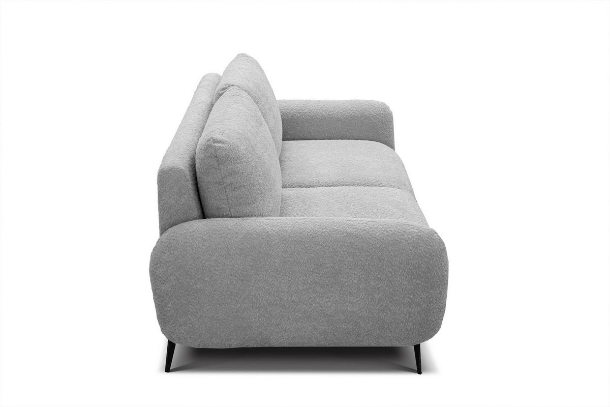 SOFA FEBE 3-Sitzer, hellgrau - Hellgrau/Schwarz, Holz/Textil (190/82/96cm) - Wozimo