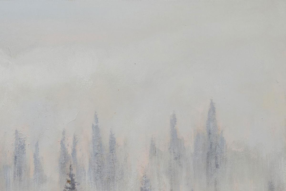 ACRYLBILD HANDGEMALT 90/60 cm - Weiß/Grün, Holz/Textil (90/60cm) - KUNSTLOFT